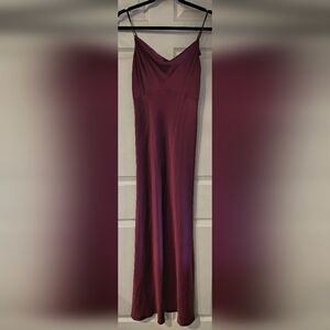 Diane Von Furstenberg Sz 2 Elegant Burgundy Spaghetti Strap Maxi Dress